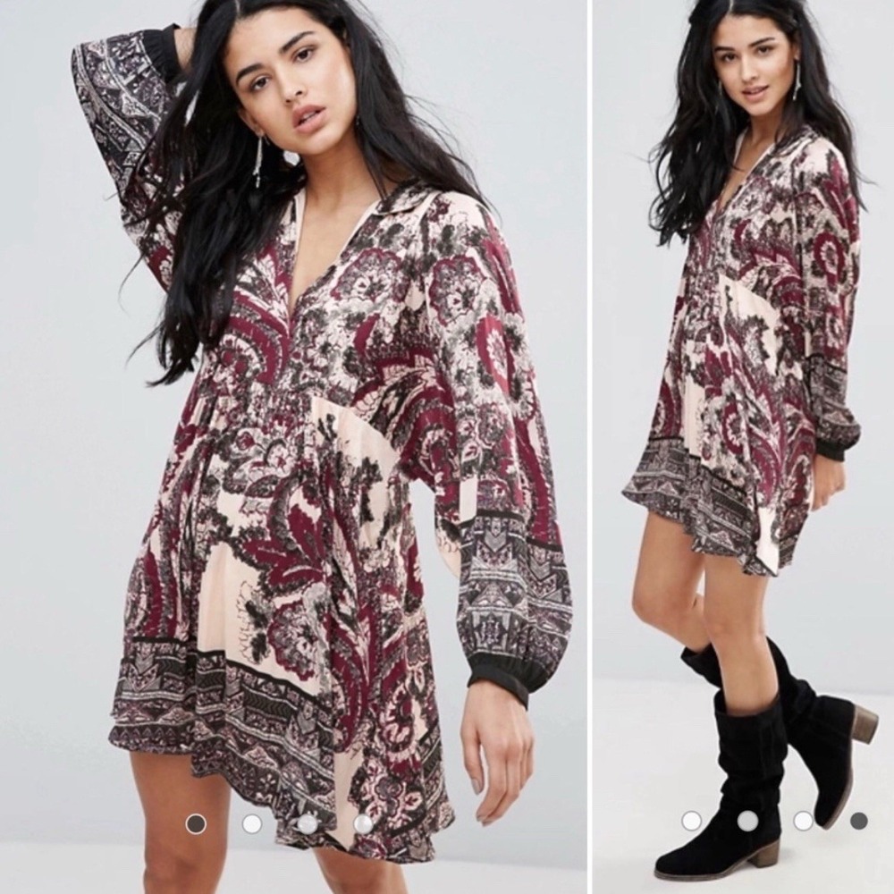 Free People Women's Say You Love Me Mini Dress V-Neck Size Small $128